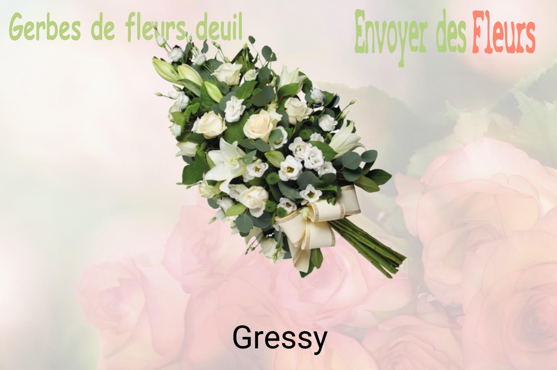 Gerbe de fleurs de deuil livrée à Gressy